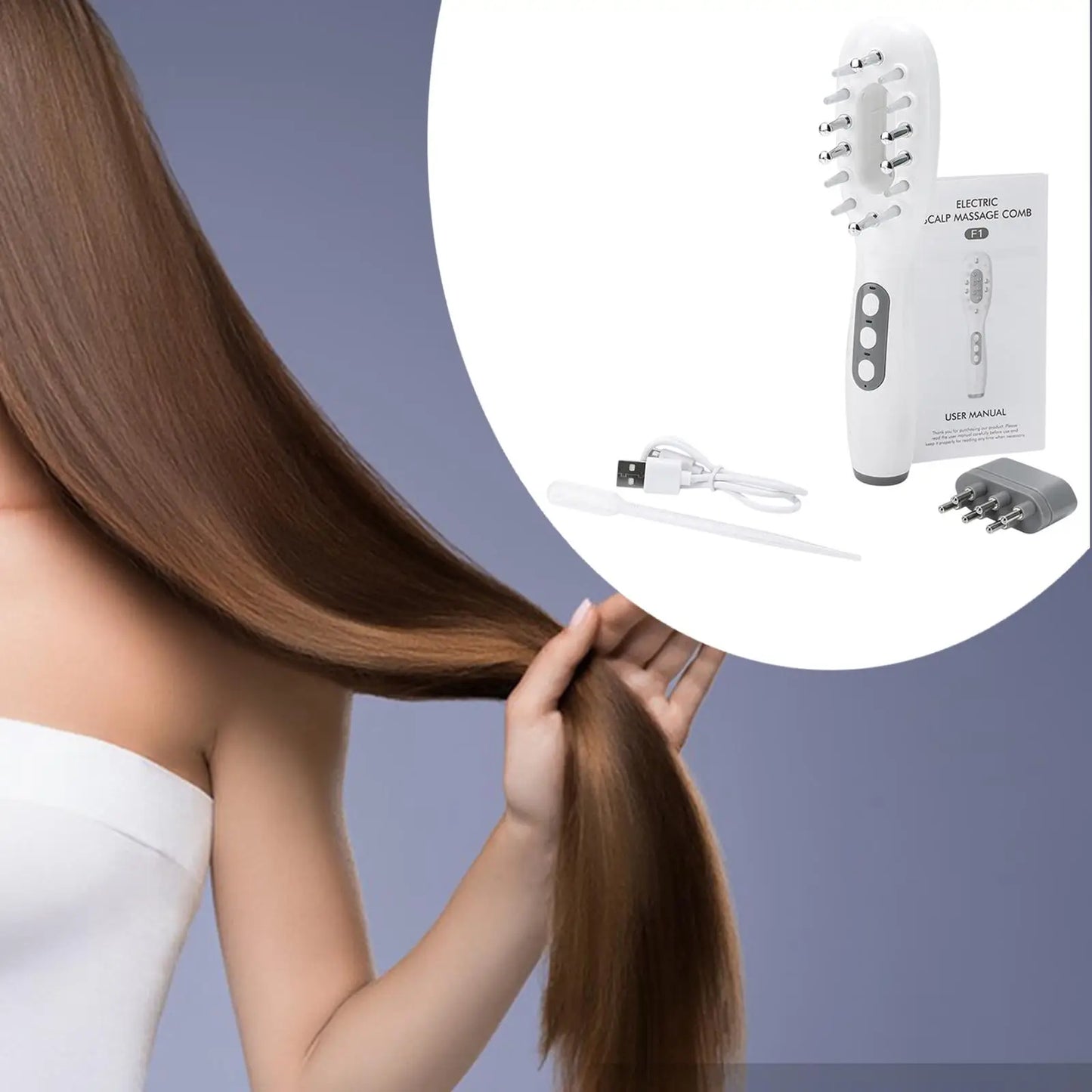 Scalp Application Comb Electric Hair Oil Dispenser Easy to Use Convenient Deep Massage Massaging Brush Cordless for Travel Home