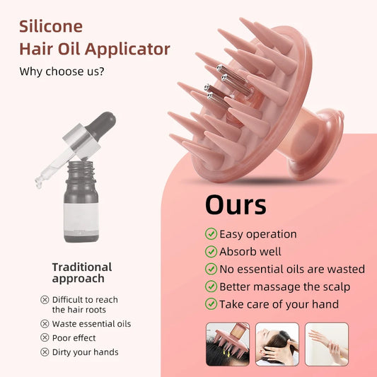 Scalp Oil Applicator Hair Growth Oil Serum Dispenser Tool Silicone Scalp Shampoo Brush